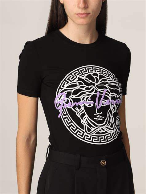 woman shirt versace|Versace t shirt women's sale.